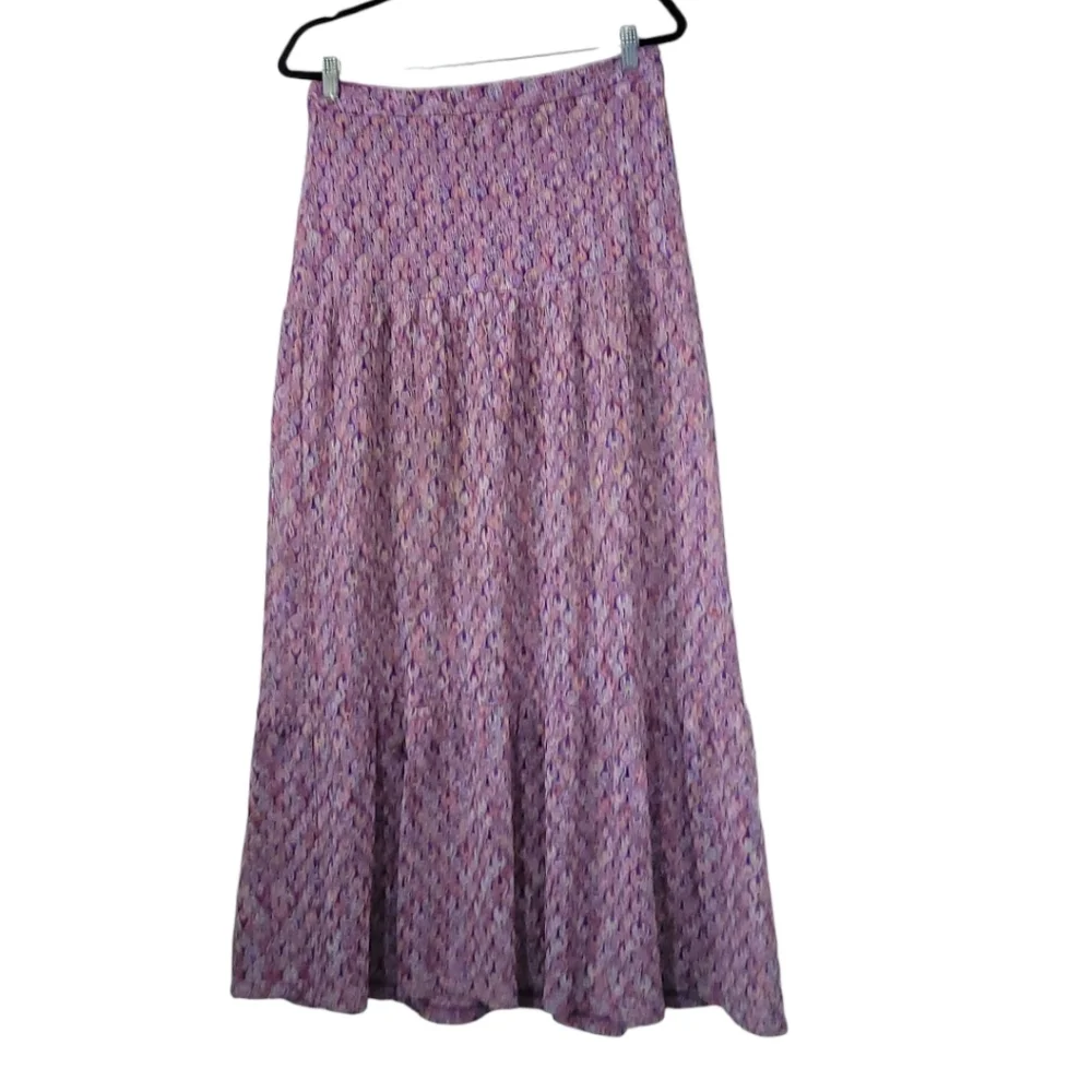 Trina Turk Serpentine Lace Crochet Knit Tiered Maxi Skirt Bohochic Fairycore